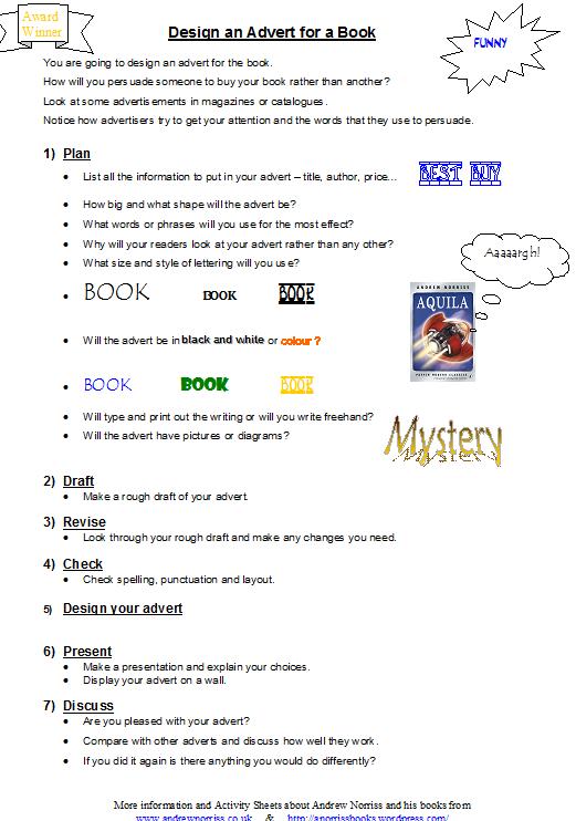 Design Your Own Book Cover Worksheet